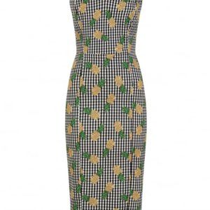 Gingham Pineapple pencil dress